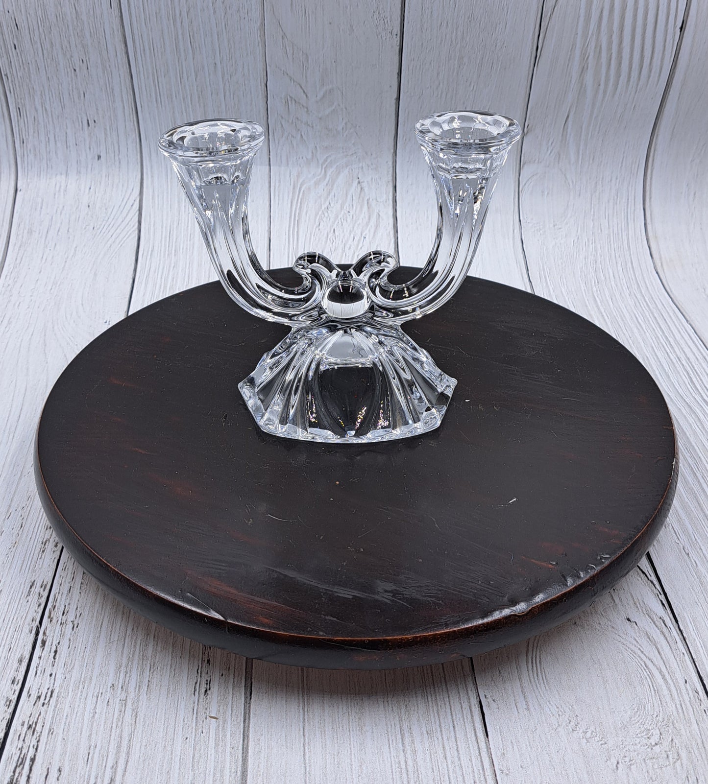 Świecznik szklany podwójny