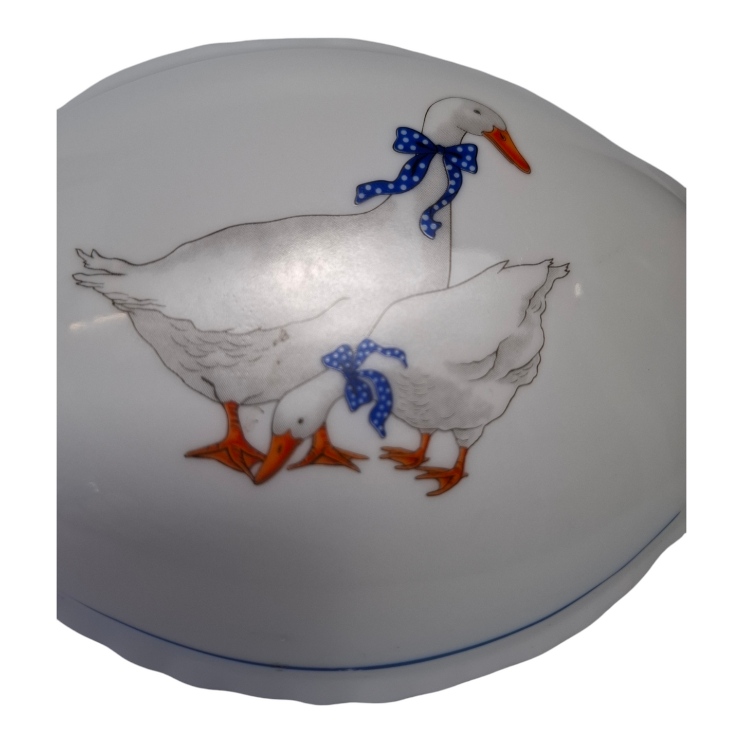 Porcelanowe puzderko z gąską