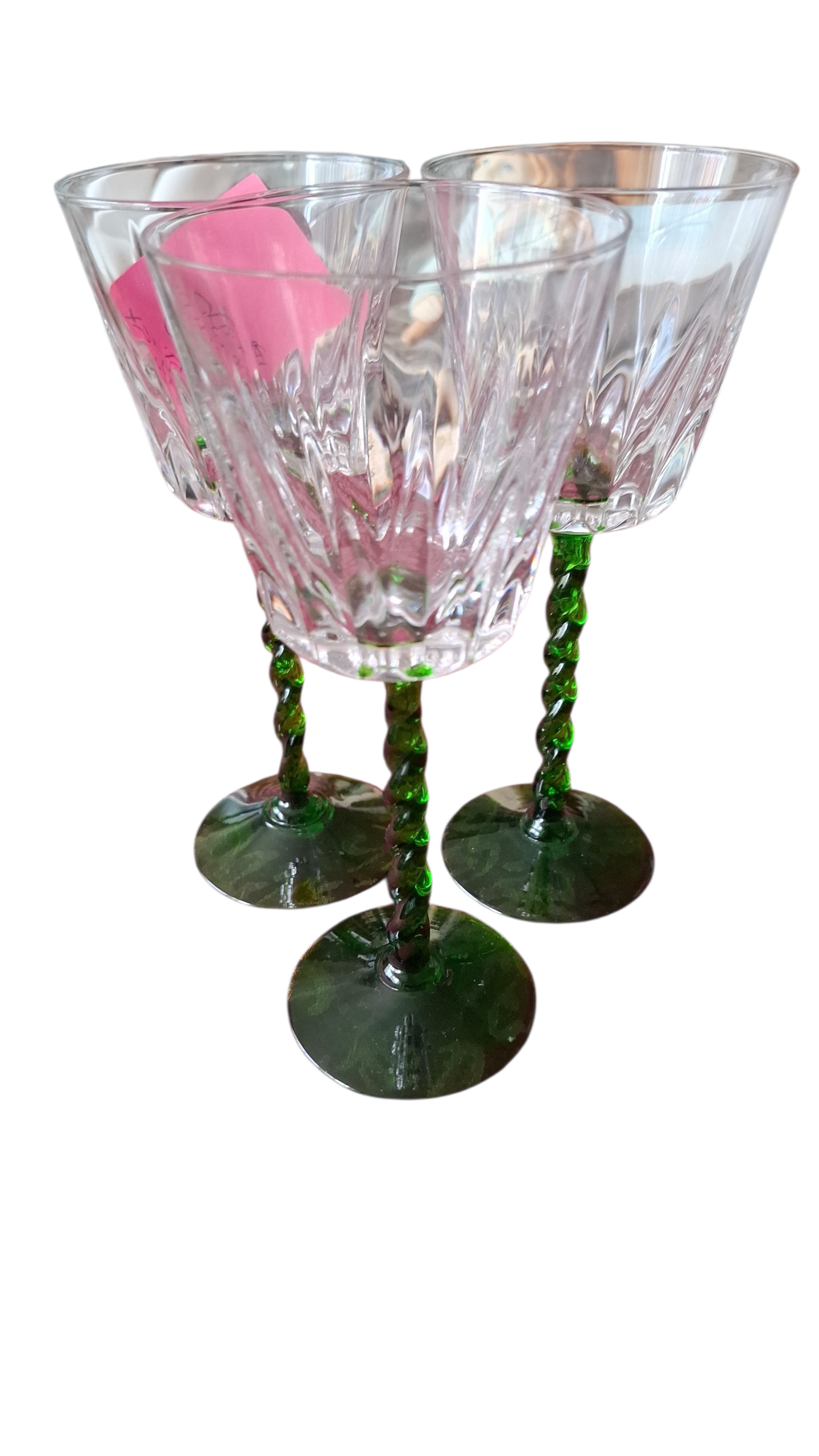Kieliszki na zielonej nodze KPL 3 sztuki