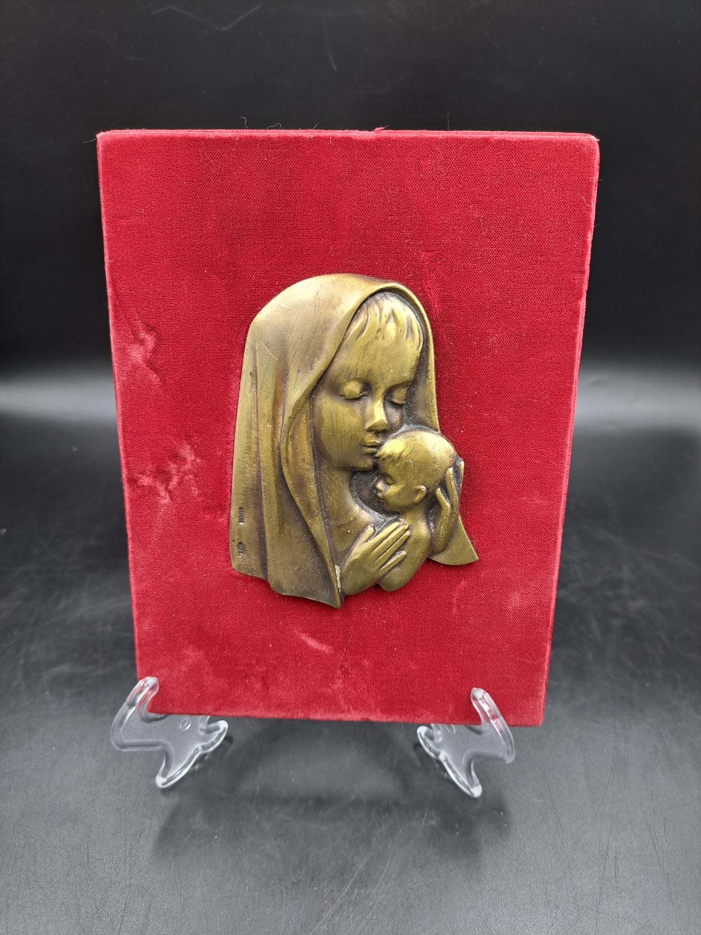 Kobieta z dzieciątkiem - płaskorzeźba/ obraz - brąz